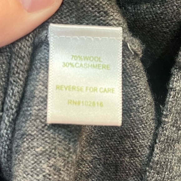 Garnet Hill Oversized Turtleneck Tunic Wool Cashmere Blend Gray Women’s Size XS - Picture 5 of 6